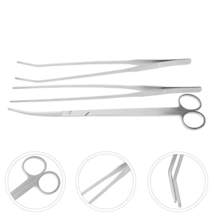 VANZACK Aquarium Tools Set 1 Set of Tweezers Scissors Spatula for Plant Trimming and Cleaning