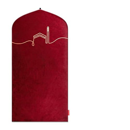 TAKVA EasiClean™ Indoor Prayer Mat | Kaaba Collection (ComfitPlus, Kaaba Maroon) Padded Memory Foam Prayer Rug, Muslim, Islamic Prayer Rugs - color: Kaaba Maroon
