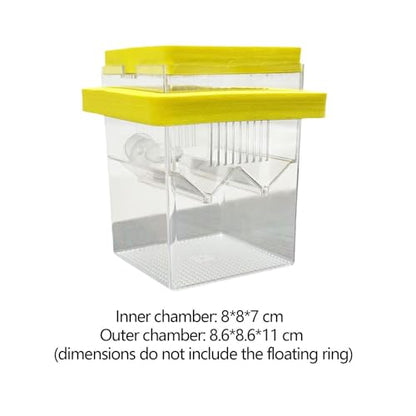 Floating Hatching Box Fish Breeding Box Fish Nursery Separation Hatchery Fish Isolation Box for Baby Fishes Shrimp,Fish Egg, Yellow - color: Yellow