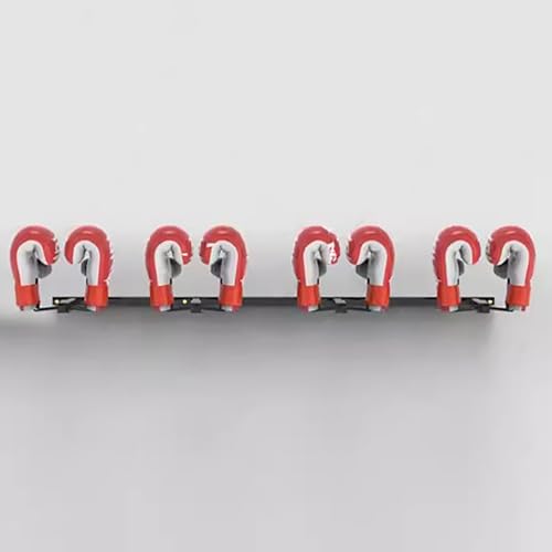 Wall Mounted Display Boxing Glove Holder, Black Powder Coated Storage Rack with Metal Hook, Hold 2/3 / 4/5 Pair of Training Gloves Dryer,140cm/55.1in Long - size: 140cm/55.1in long