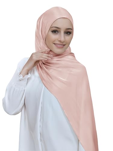 Lina & Lily Sheen Shimmer Women's Crepe Scarf Shawl Wrap Head Hijab Lightweight - color: Blush Pink