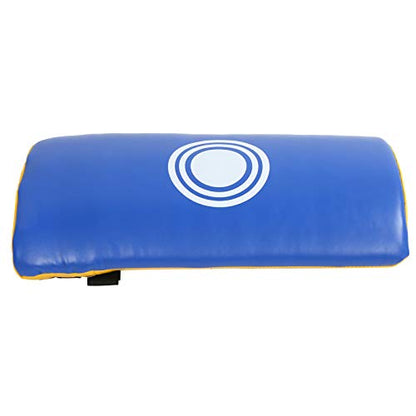 Taekwondo Block Target, Kickboxing Training Equipment, Curved Kick Pad with High - Density Sponge and PU Leather for Adults and Kids, Ergonomic Hand Guard for Martial - color: Blue and Yellow