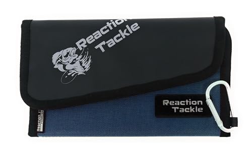 Reaction Tackle Fishing Tackle Organizer Case, Soft Bait Binder for Soft Plastics and Terminal Tackle with Zippered Sleeves, Small Blue - size: Small Blue