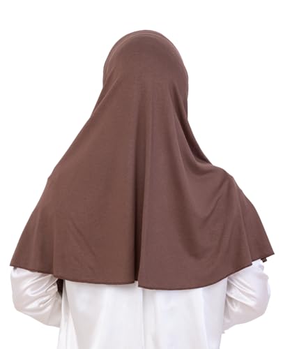 Prien Ready Hijab For Women, One Piece Muslim Instant Turban, Easy To Wear Long Head Scarf, Turkish Islamic Clothes For Abaya - color: Brown