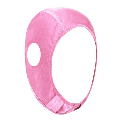 Full Cover Wrestling Headgear Grappling Hair Cap with Open Ears Judo Head Protector for Party - color: Pink