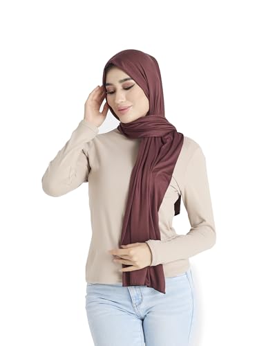 Premium Jersey Hijab Scarf for Women - Muslim Head Scarf - color: Expresso