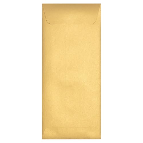 LUXPaper #10 Policy Business Envelopes | Peel & Press | 4 1/8" x 9 1/2" | Gold Metallic | 80lb. Text | 50 Qty - color: Gold, size: 50 Qty