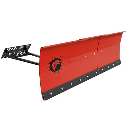 ATV/UTV Front Mount Land Leveler, 48"-60" Adjustable Steel Driveway Grader for Gravel&Dirt, Heavy Duty Yard Leveling Tool, Snow Plow Kit Compatible, 5-Position Angle, Winch Required (Sold Separately) - color: RED