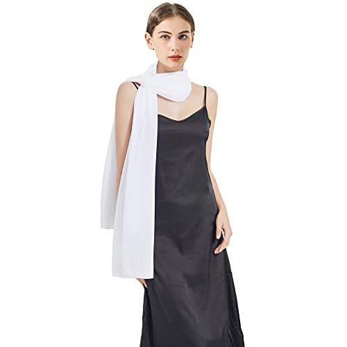 Chiffon Shawls and Wraps - Lightweight Scarve for Women Evening Dresses Wedding Bridal Formal Party - color: C-white
