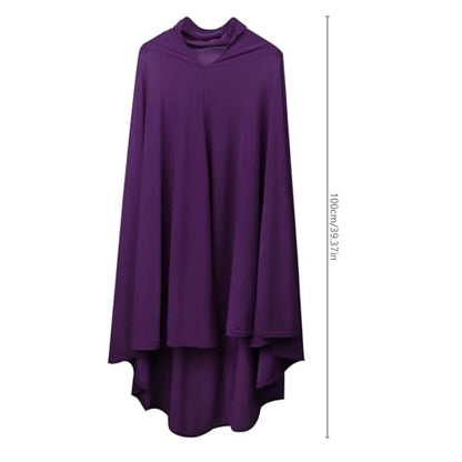 BXT Long Khimar Hijab Women One-Piece Full Cover Prayer Scarf Soft Jersey Muslim Headscarf Solid Color Islamic Ramadan Turban - color: Purple