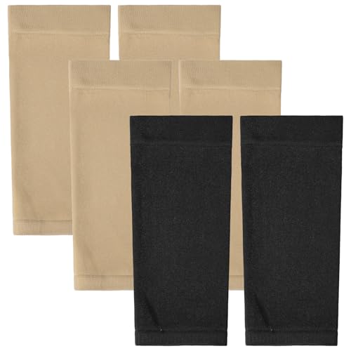 2 Pairs Tattoo Cover up Sleeve, Forearm Concealer Support | Tattoo Aftercare UV Protection over Sleeve Elbow Sleeves for Women Men - color: Black, Nude