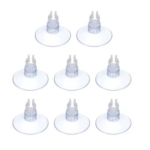 Aquarium Suction Cups, Fish Tank Suction Cups Clips Airline Tube Holders Clamps (Plastic, 8Pcs, Clear) for 0.2" Fish Tank Airline Tubing Binding Moss Shrimp Nest, 5x25MM - color: Clear, size: 5x25MM