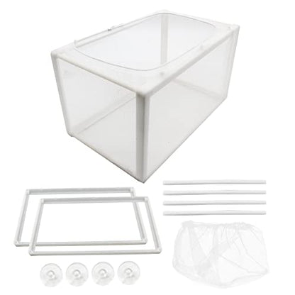 1 Pack Nylon Mesh Box Square Fish Breeder Box Separation Net Aquarium Fish Hatching Box(10.23"x5.9"x5.9") L*W*H