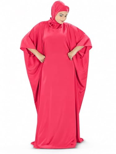 MyBatua Women's Kaftan, Free Size Abaya, Dubai Islamic Dress, Muslim Maxi KF-001 - color: Sweet Pink