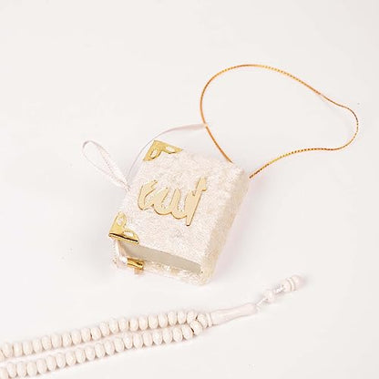 BABY SHOWER CHOCOLATE Set of 10 Islam Quran Tasbeeh Islamic Set | Holy Quran Prayer Beads Gift Box Favor (White) - color: White