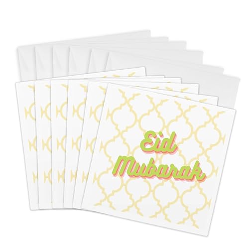 3dRose Greeting Cards - Image of quote Eid mubarak - 6 Pack Mahwish - Quote - size: 6 Greeting Cards with envelopes