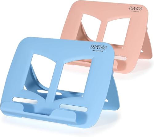 Book Stand - Portable Document Holder for Kitchen, Reading, Desk, Supporting Cook Books, Music Books, iPads, with Multiple Positions and Page, Stylish & Sturdy - color: A2( Blue+pink)
