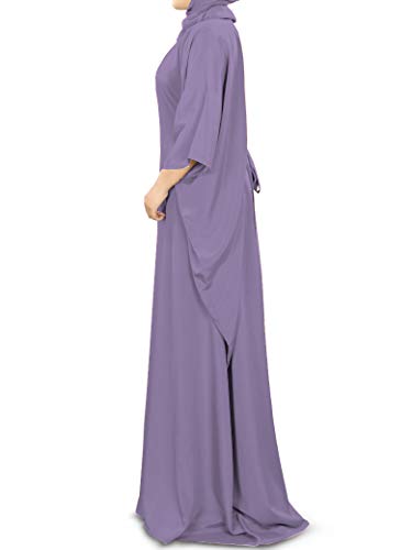 MyBatua Women's Kaftan, Free Size Abaya, Dubai Islamic Dress, Muslim Maxi KF-001 - color: Purple
