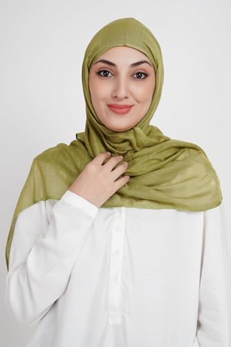 Soft Hijab Scarf 100% Modal | Lightweight | Breathable For Women - color: Olive