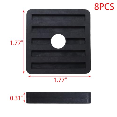 MY MIRONEY 8 Pack Anti Vibration Pads Air Conditioner Rubber Vibration Isolator Square Rubber Vibration Absorber 1.77" x 1.77" x 0.31" - style: 1.77" Square