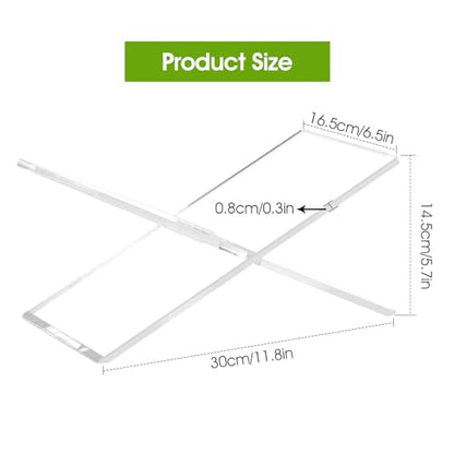 Acrylic Book Stands for Display - Cookbook Stand for Kitchen Counter, Bible Stands for Display at Home, Acrylic Book Holders for Reading Hands Free (Clear)