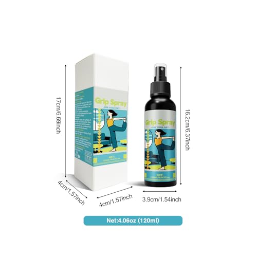 Yoga Mat Grip Spray – Slip-Resistant Anti-Slip Spray, Enhances Mat Traction, Quick-Dry Formula, Multi- Yoga Solution | Ideal For Weightlifting, Gymnastics, Rock Climbing, Home Gym, Training - color: 120ml