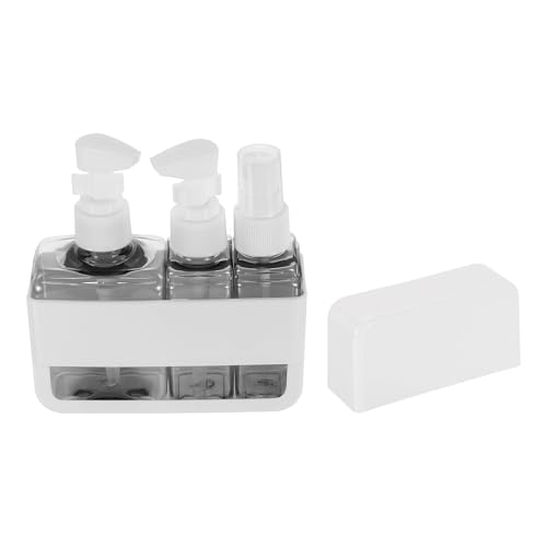 Travel Toiletries Bottles Set, Reusable 3-in-1 Kit Liquid Bottles Containers Leak Proof Spray & Lotion with Labels - Fitting for (Travel/Hotel/Gym/Perfume), 3Pcs & 50/100ml & Grey - color: Grey