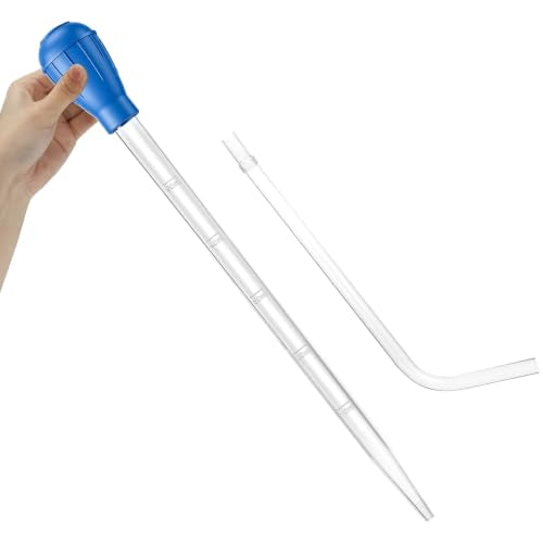 Extra Long Turkey Baster for Aquarium - 27.7In 50ml | Large Turkey Baster Syringe Fish Tank Siphon Water Changer Siphon for Fish Tank Cleaning Aquarium Waste Remover Tools (Blue)