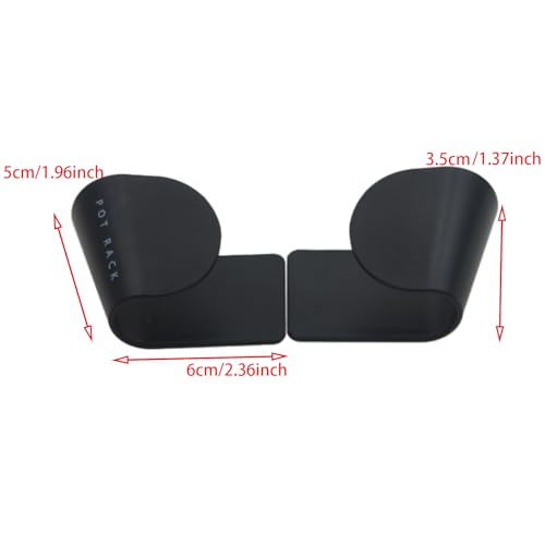 4 Pairs Pot and Pan Lid Holder Self Adhesive Wall Mount Storage Organizer Pot Lid Organizer for Cabinet (Black)