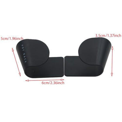 4 Pairs Pot and Pan Lid Holder Self Adhesive Wall Mount Storage Organizer Pot Lid Organizer for Cabinet (Black)