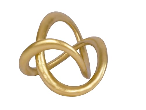 Modern Geometric Round Sculpture Gold Knot Statue Decor Tabletop Sculpture and Figurines Round Decorative Ornaments Knick Knacks Home Decor for Shelves Coffee Table Bookshelf Decoration Gifts - style: round