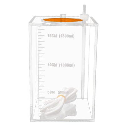 Aquarium Choice Acryli Made Liquid Storage Bucket Dosing Pump Reservoir Container (4.25 * 4.25 * 6.5 Inch;1500ml/1.5L（Orange Version) - size: 4.25*4.25*6.5 Inch;1500ml/1.5L（Orange)