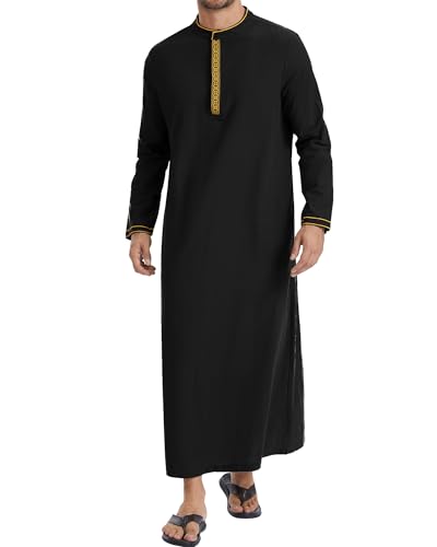 YAOHUOLE Arabic Thobe for Men Muslim Caftan Thobe Arabic Thobe
