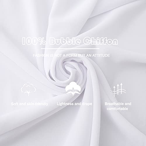 Yeieeo Instant Chiffon Hijab with Undercap (Tube or Bandage Cap), Breathable, no sweat buildup,Solid Chiffon Head Wraps - color: White