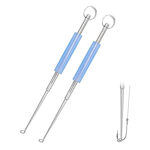 Medsuo 2 PCS Stainless Steel Fishing Unhooking Disgorgers | Portable Fishing Hook Remover Tools, Fishing Supplies for Saltwater Freshwater