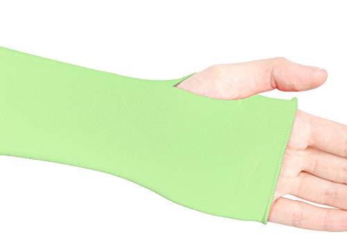V28 Women Stretchy Long Sleeve Fingerless Gloves - color: Mint