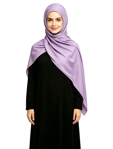 Lina & Lily Non-see-through Premium Jersey Maxi Hijab Head Scarf Wrap for Muslim Women - color: Lilac
