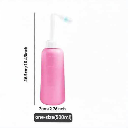 Peri Bottle for Postpartum Care 500ml – Portable Travel Bidet with Angled Nozzle & Soft Tip, Feminine Hygiene Wash Bottle, Perineal Recovery Essentials, Intimate Cleansing Spray 17oz.