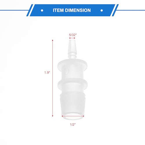 4pcs Plastic Hose Barb Fitting 1/2" to 5/32" Barbed Splicer Mender Joint Adapter Aquarium Clear - size: 1/2"-5/32"