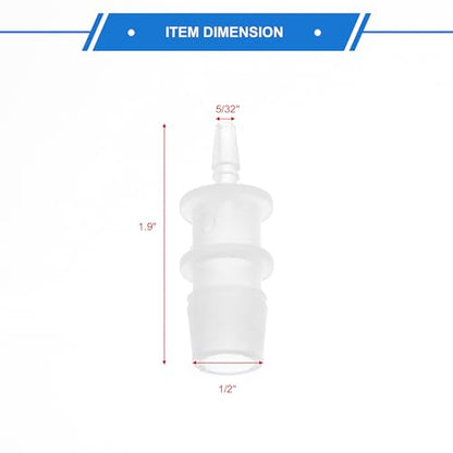 4pcs Plastic Hose Barb Fitting 1/2" to 5/32" Barbed Splicer Mender Joint Adapter Aquarium Clear - size: 1/2"-5/32"