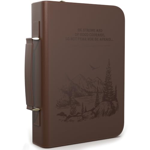Bible Cover Case for Men - Extra Large Bible Carrying Case for Men Holder - size: Extra Large Brown