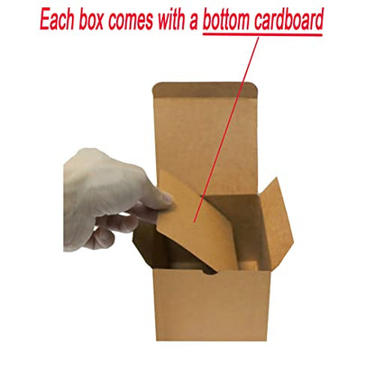 Bonfasvo Gift Boxes 30 Pack 4x4x4 inches Brown Fold Kraft Paper Boxes Bridesmaids Proposal Box Cupcake Boxes Easy Assemble Boxes with Lids for Wedding Birthday Party Christmas - color: 4x4x4 Inch (Brown)-30 Pack