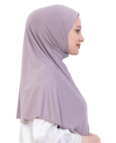 Prien Ready Hijab For Women, One Piece Muslim Instant Turban, Easy To Wear Long Head Scarf, Turkish Islamic Clothes For Abaya - color: Light Mink