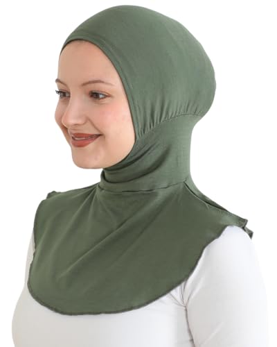 Prien Sport Hijab For Women, Muslim Head Scarf, Flexible Turban Girls, Chic Islamic Wear For Gym, Neck Collar Bonnet Viscose - color: Khaki
