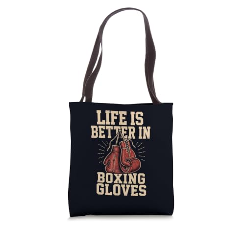 Life Is Better In Boxing Gloves Vintage Combat Sports Gym Tote Bag