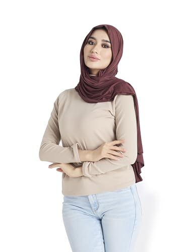 Premium Jersey Hijab Scarf for Women - Muslim Head Scarf - color: Expresso