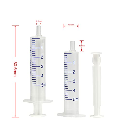 12 Pack 5 ml Syringe, luer Slip Syringe, Without Needle for Liquid refilling, DIY Crafts, Scientific Labs by Labfil - size: 5ML Plastic Syringe