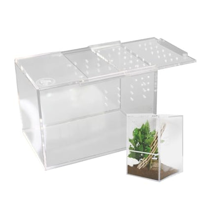 Jumping Spider Enclosure 5"x5"x7" or Tarantula Enclosure - Reptile Terrarium w/Sliding Magnetic Door - Great Reptile Tank & - Acrylic Aquarium Spider Box for Terrestrial or Arboreal Animals - size: Jumping Spider Enclosure 5"x5"x7"