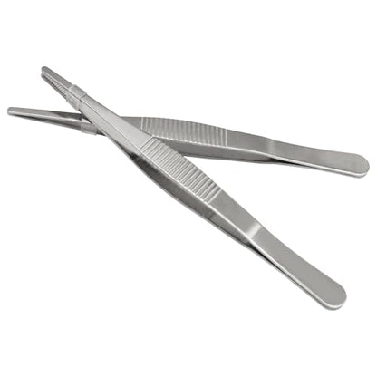 Hordion 2Pcs 5.5" Thumb Forceps Stainless Steel Hobby Tweezers Blunt Serrated Tips Long tweezer - size: 5.5"