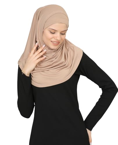 Prien Chic Ready To Wear Hijab For Women, Muslim Long Turban Undercap Set, Instant Scarf, Prayer Clothes For Girls, Abaya - color: Deep Mink